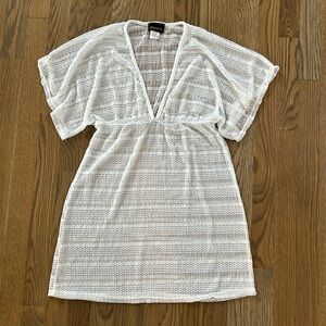 NWOT Jordan Taylor Swim Cover Up sz Small Herringbone V-Neck Plunge Empire Waist